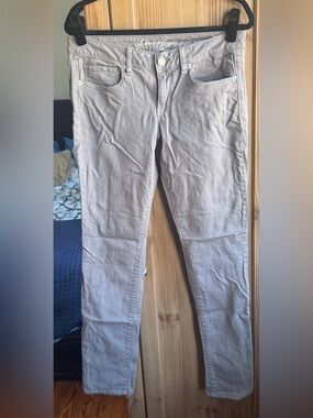 AE Skinny Jeans Light Taupe Brown 8 Long
